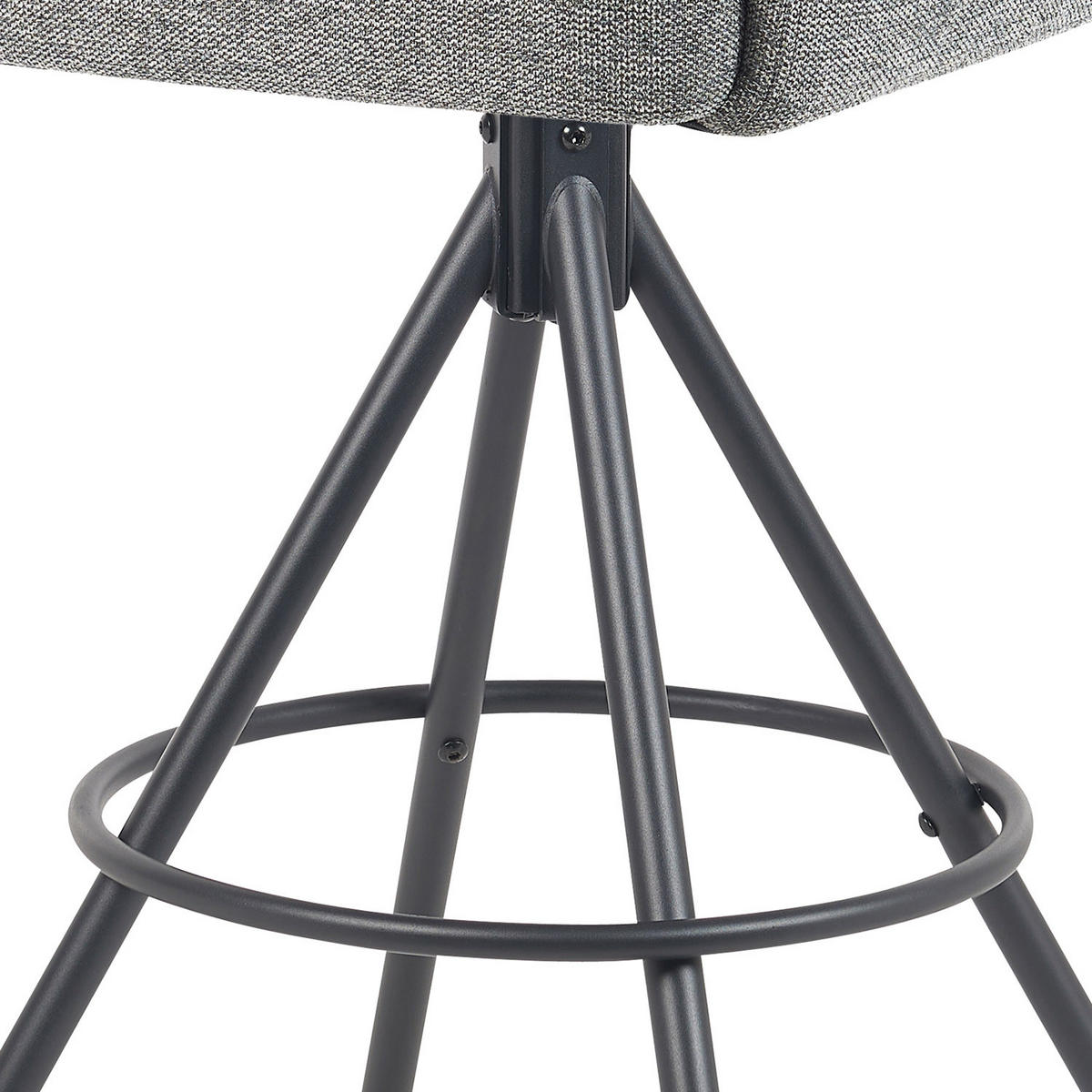BARHOCKER Lio - Schwarz/Grau, Textil/Metall (54/103/57cm) - DUBI Möbel