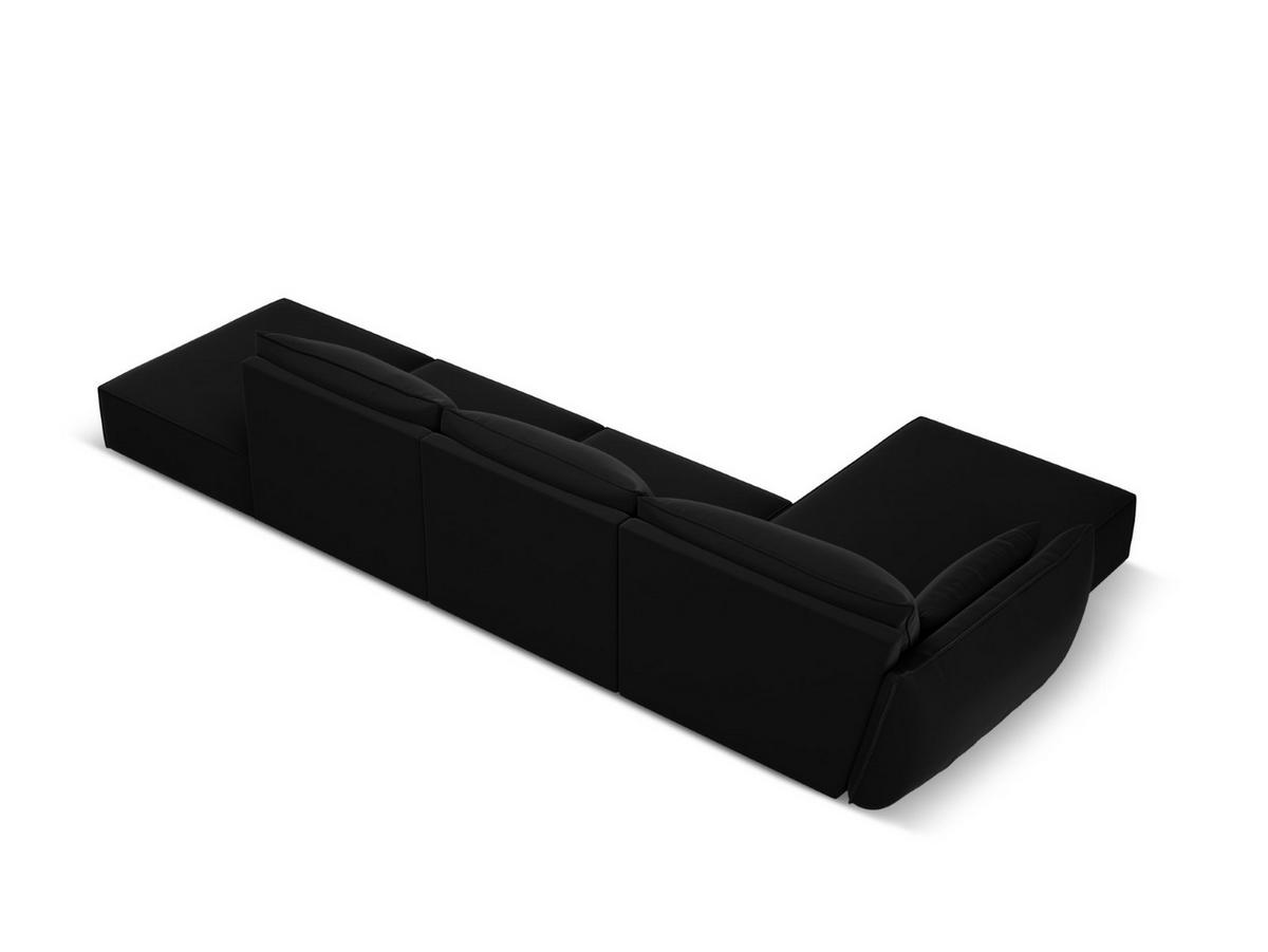 ECKSOFA links Kaelle aus Samt schwarz 5 Sitzplätze - Schwarz, Textil (171/364cm) - Micadoni
