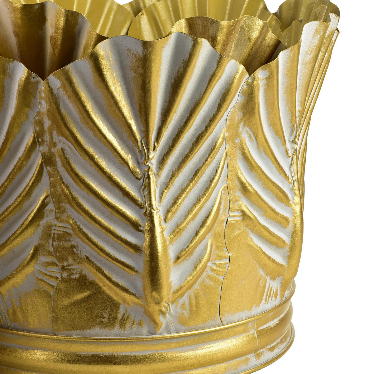 BLUMENTOPF Marina 3er Set Gold 51/51/40 cm Metall - Goldfarben, Metall (51/40/51cm) - Mondex