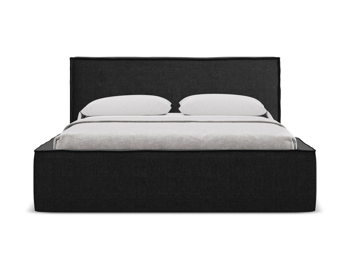 POLSTERBETT mit Bettkasten und Lattenrost 180x228 Schwarz - Schwarz, Kunststoff/Textil (160/200cm) - Makamii