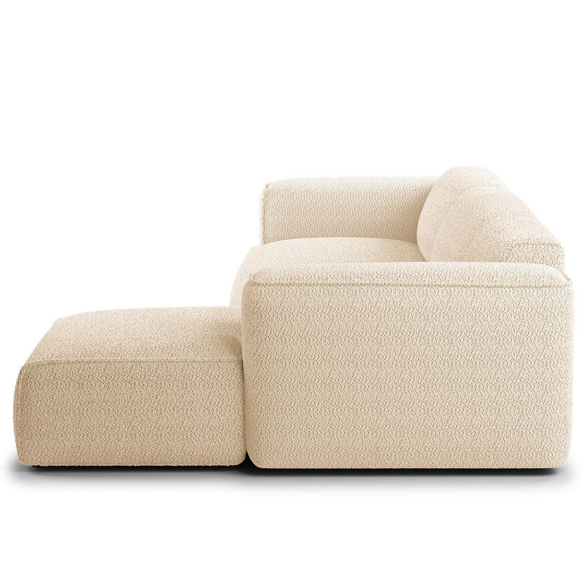 3-SITZER ECKSOFA mit Longchair - Beige/Schwarz, Kunststoff/Textil (317/173cm) - home24