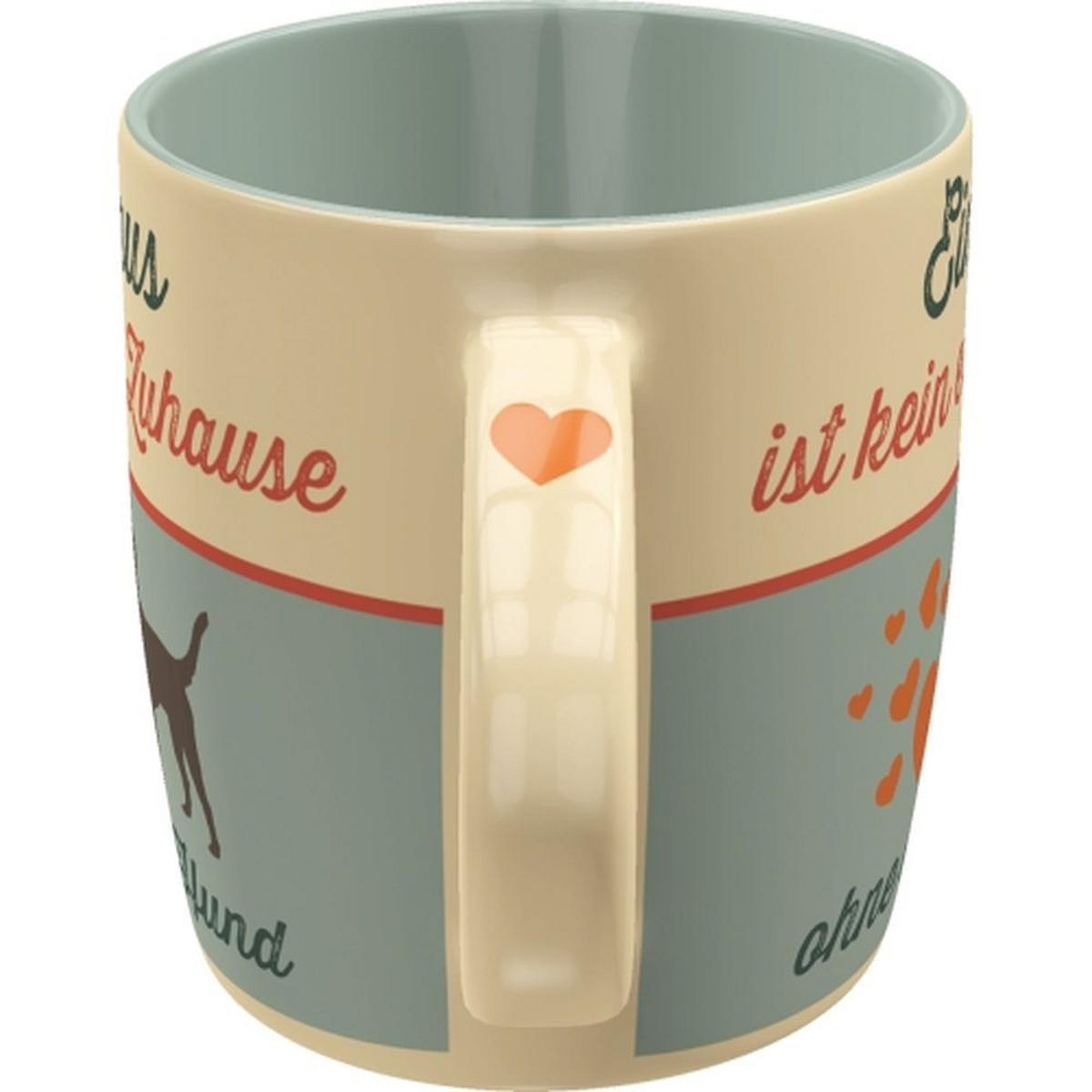 KAFFEETASSE 330 ml PfotenSchild Ein Haus ist kein echtes Zuhause - Multicolor, Keramik (0.33L) - Nostalgic-Art