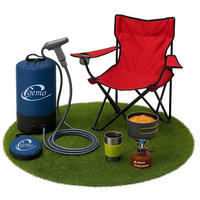 CAMPING-SET 3-tlg. STUHL, DUSCHE, KOCHER - Multicolor, Textil (50/50/50cm) - Coemo