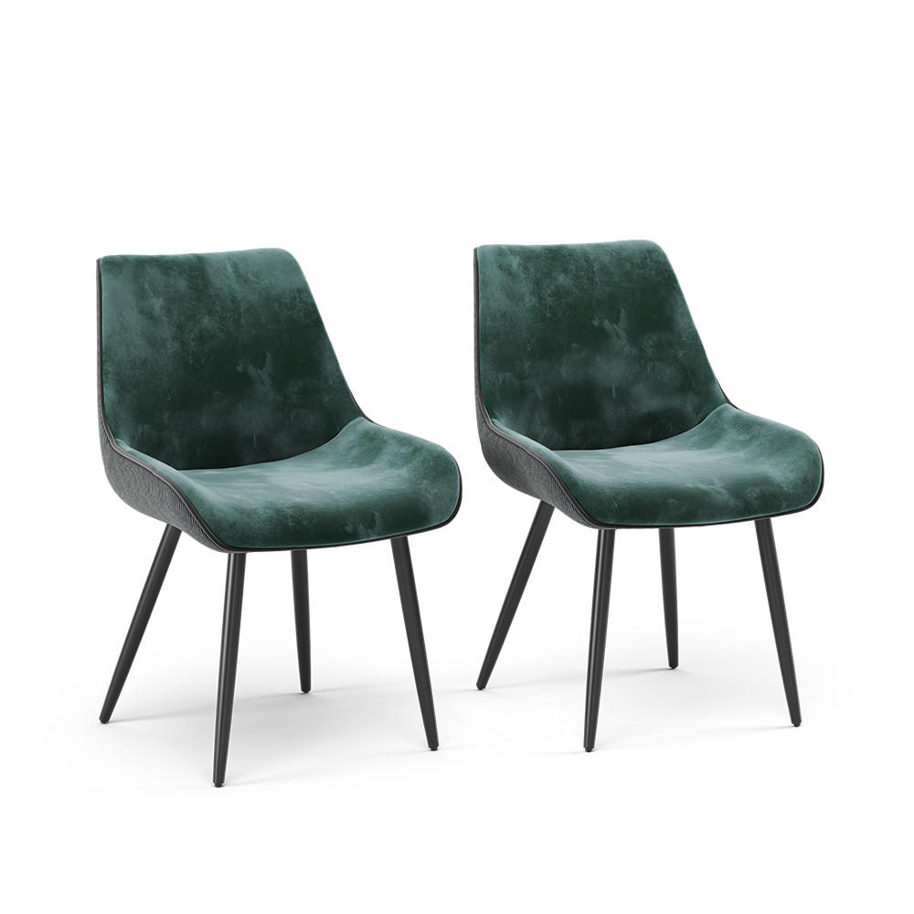 ESSZIMMERSTUHL Eleganza Grün 2er Set - Dunkelgrün, Metall (53.5/85/59cm) - Vicco