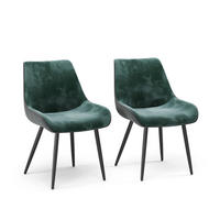 ESSZIMMERSTUHL Eleganza Grün 2er Set - Dunkelgrün, Metall (53.5/85/59cm) - Vicco
