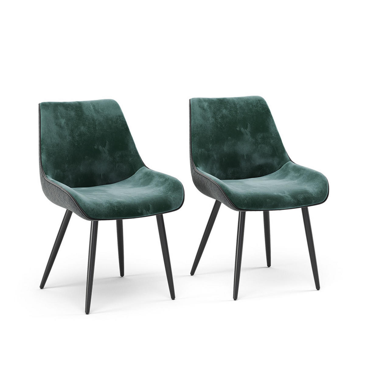 ESSZIMMERSTUHL Eleganza Grün 2er Set - Dunkelgrün, Metall (53.5/85/59cm) - Vicco