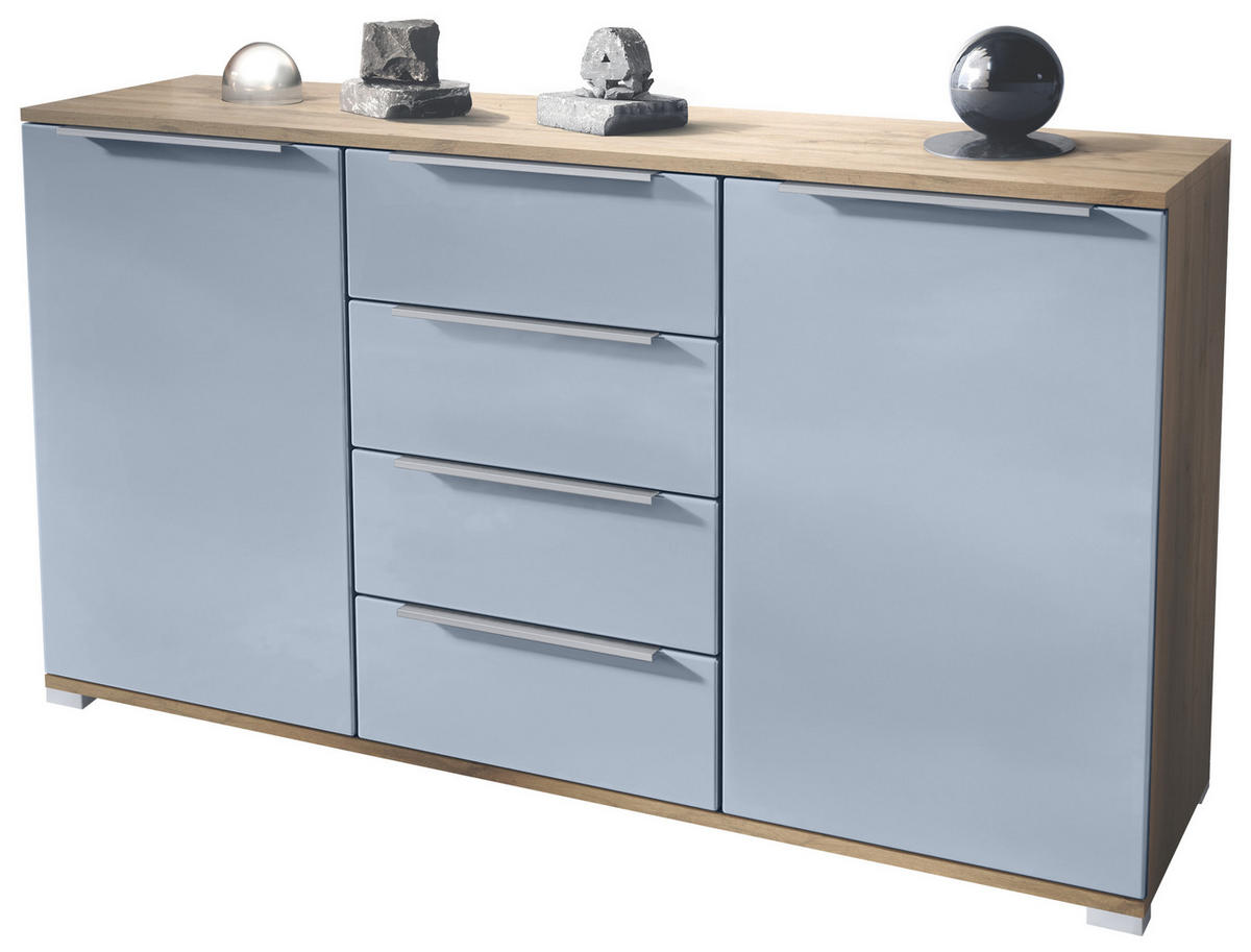SIDEBOARD Linio Denim matt - Pastellblau, Holzwerkstoff (138.5/75.5/35cm) - Vladon