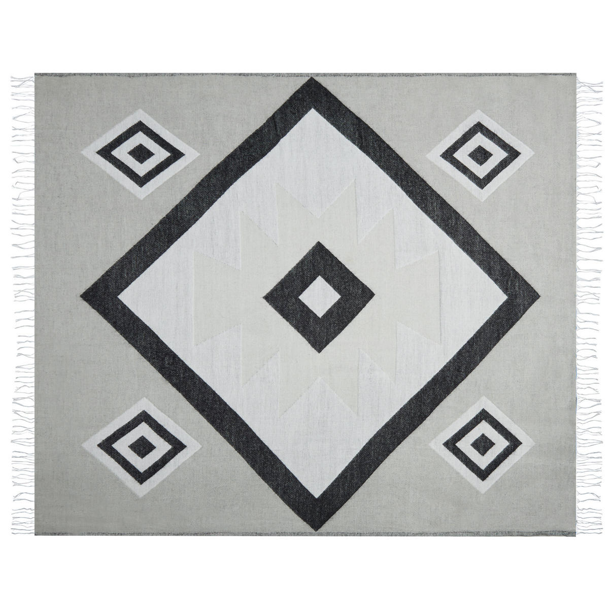 DECKE Grau Kattike 130/170 cm - Grau, Textil (130/170cm) - Beliani