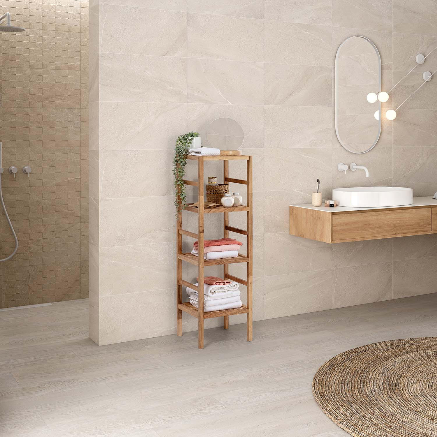 Thumbnail - VS Venta-stock Regal, Honigeiche, Holzwerkstoff, 35x117x35 cm, Badezimmer, Badezimmerregale, Badregale