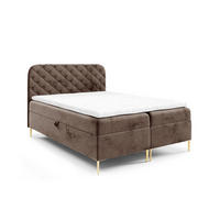 BOXBETT mit zwei Bettkasten 120x200 cm in Braun - Braun, Textil (120/200cm) - Home Collective