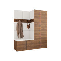 GARDEROBEN-SET Orion III - Nussbaumfarben/Weiß, Holzwerkstoff/Kunststoff (158/186/46cm) - MIRJAN24