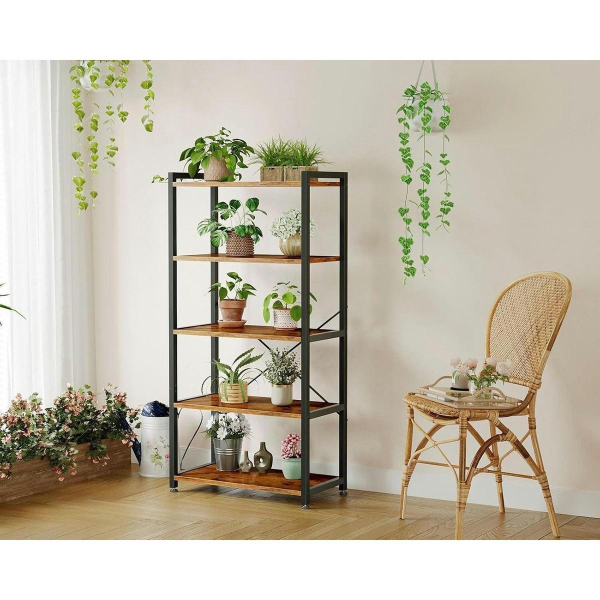 REGAL mit 5 Ebenen Braun 20 x 50.8 x 145.5 cm - Braun, Holzwerkstoff (50.8/145.5/24cm)