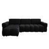ECKSOFA LINKS Samt Dunkles Anthrazit 286cm - Anthrazit, Textil (169/286cm) - Sia Home
