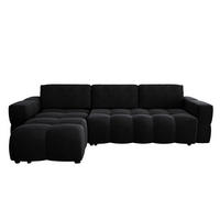 ECKSOFA LINKS Samt Dunkles Anthrazit 286cm - Anthrazit, Textil (169/286cm) - Sia Home