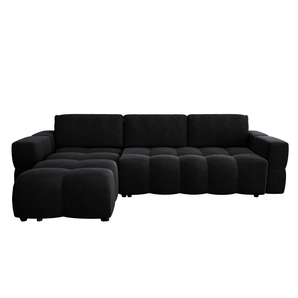 ECKSOFA LINKS Samt Dunkles Anthrazit 286cm - Anthrazit, Textil (169/286cm) - Sia Home