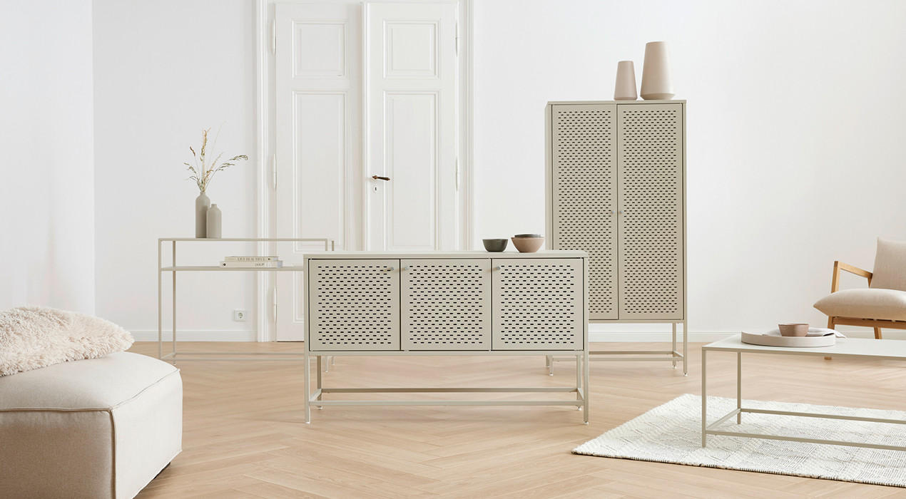 Wohnserie Metall beige