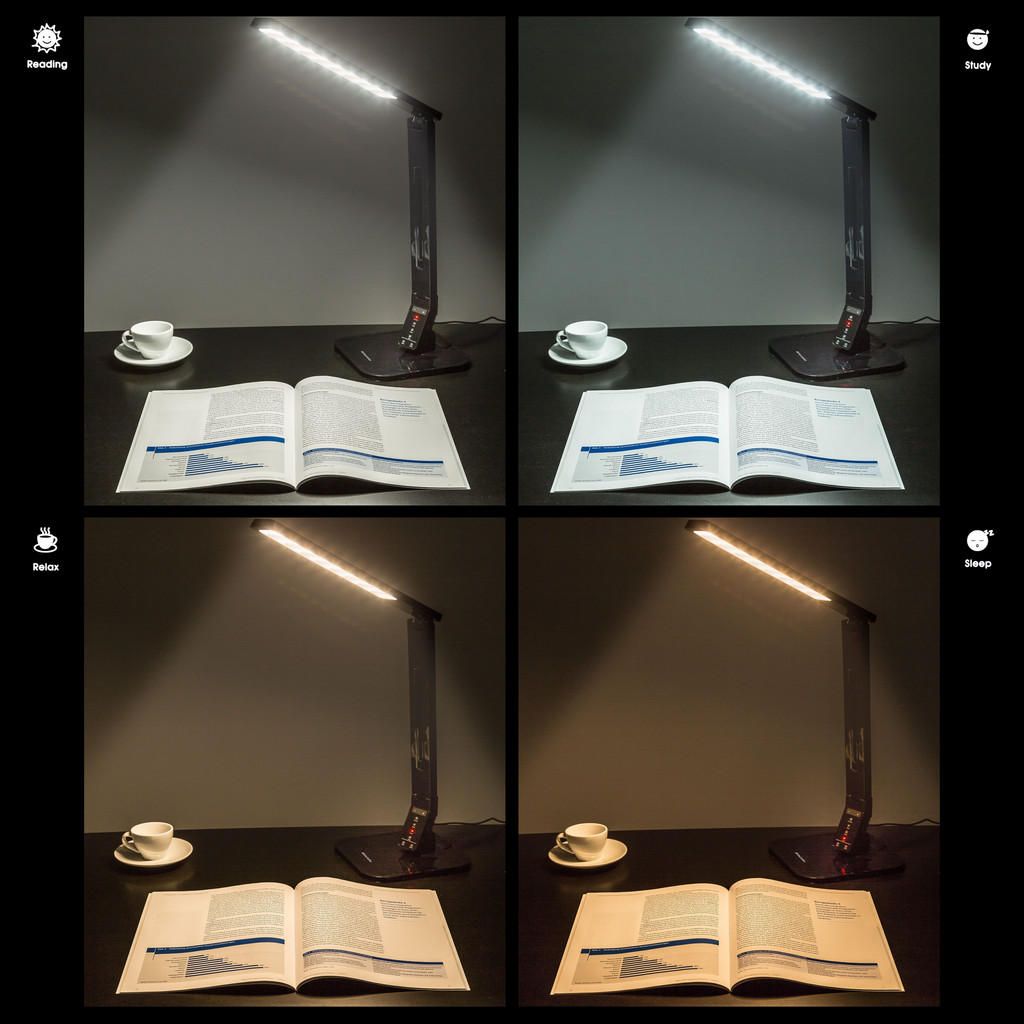 Thumbnail - tectake Schreibtischlampe, Schwarz, Kunststoff, 2.1x18x46 cm, Lampen & Leuchten, LED Beleuchtung, LED-Tischleuchten