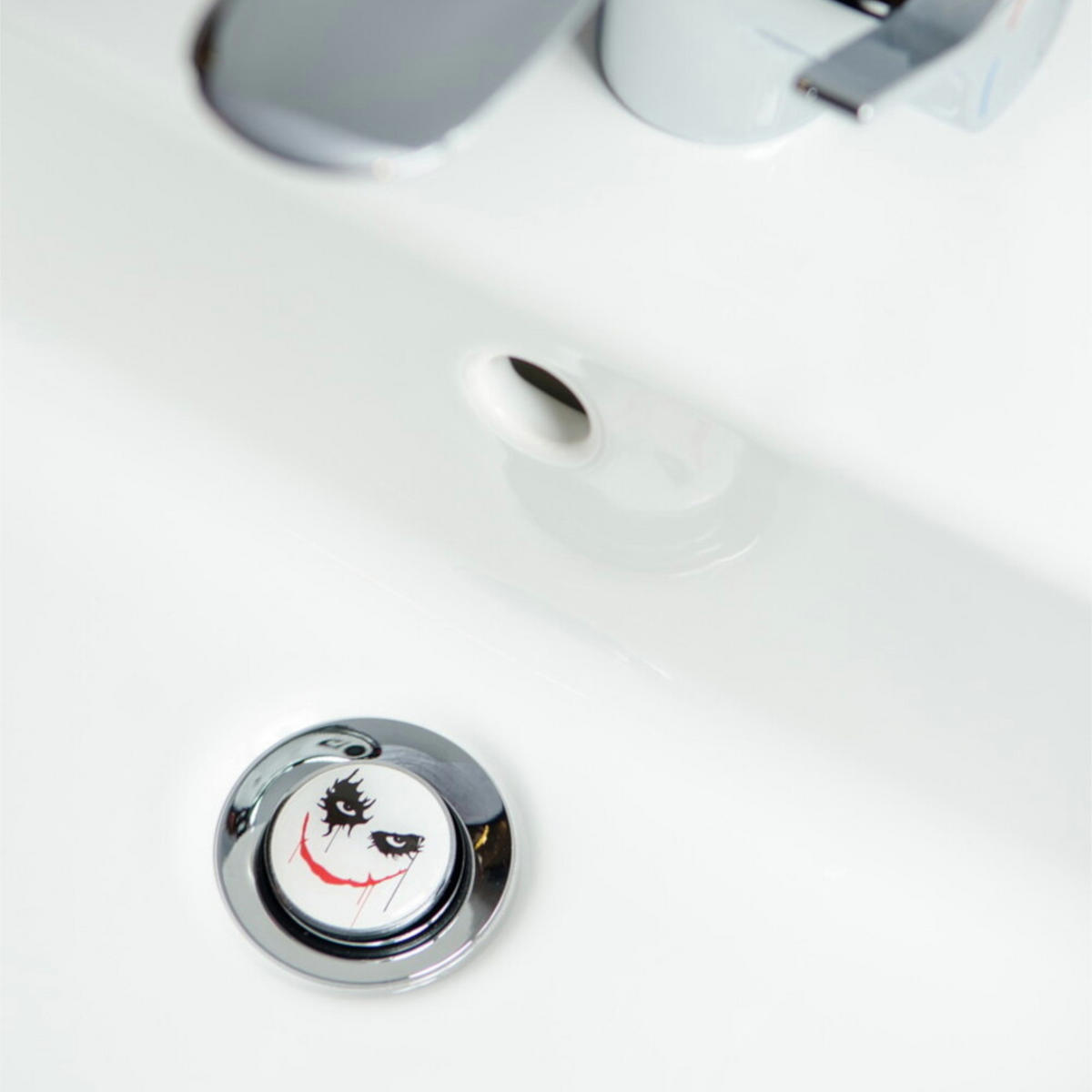 WASCHBECKENSTÖPSEL Joker - Weiß, Kunststoff/Metall (4/7/7cm) - Sanilo