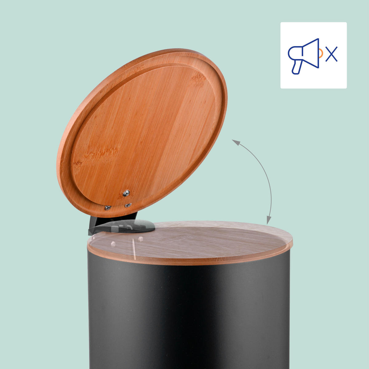 KÚPEĽŇOVÝ set - čierna, kov/drevo (20.5/26/25cm) - Relaxdays