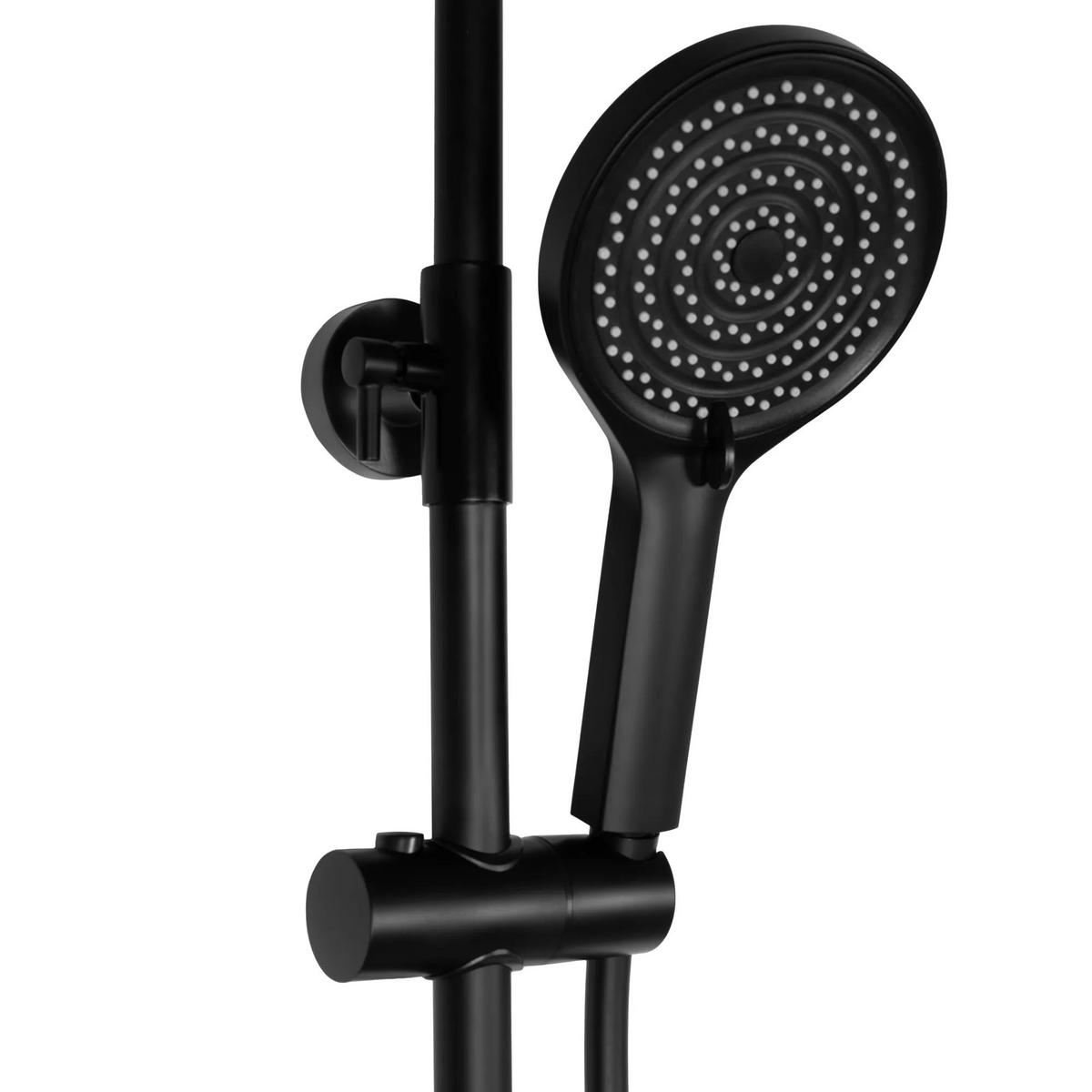 DUSCHGARNITUR Rea Savio Led Black - Schwarz, Metall (28/120/13cm) - REA