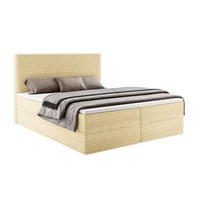 BOXBETT RAVENO mit Bettkasten 160x200 cm inkl. Bonell-Federkernmatratze H3 und Topper – Polsterbett Stoff ASTI Beige - Beige, Textil (160/200cm) - Luxkor24