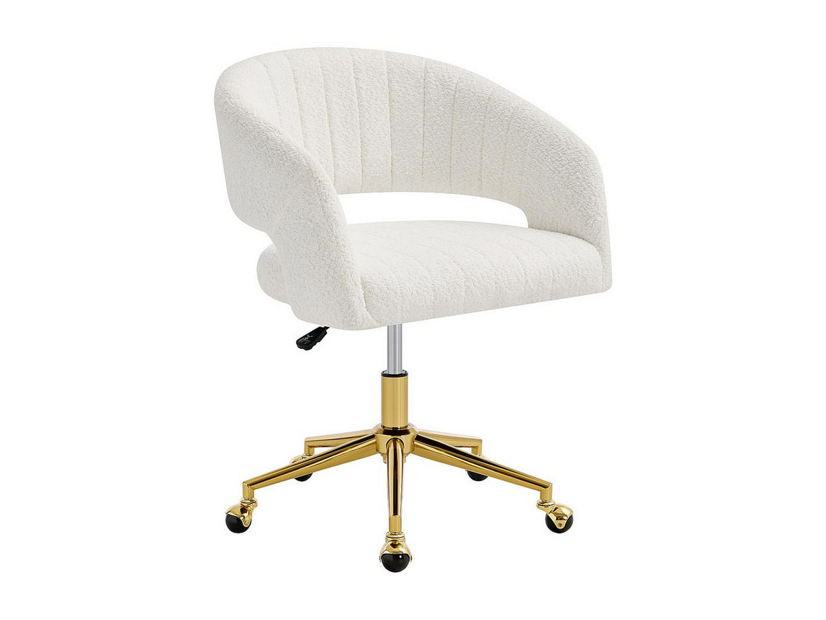 BÜROSTUHL ohne Armlehnen - 61 x 56 - stoff - weiß Tiriesi - Weiß, Textil/Metall (61/87/56cm) - Vente-Unique