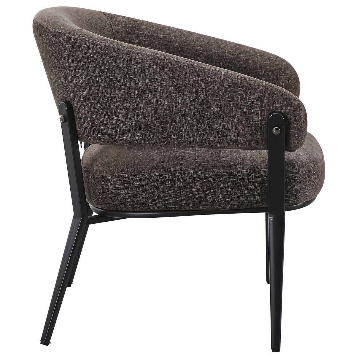 LOUNGESESSEL Symbled Mocca - Schwarz/Braun, Textil/Metall (71.5/80/75.5cm) - Selsey