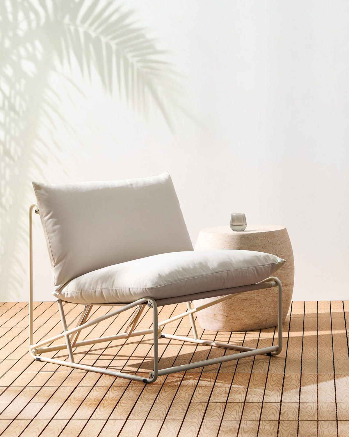 GARTENSTUHL Hellbeige Pico - Beige, Metall (80/88/88cm) - Beliani