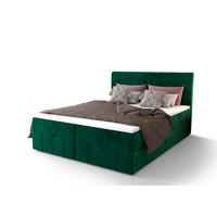 BOXBETT BAHAMA 180x200, mit Matratze H3 und Topper, Monolith 37 - Grün, Holz/Kunststoff (180/200cm) - Bedante