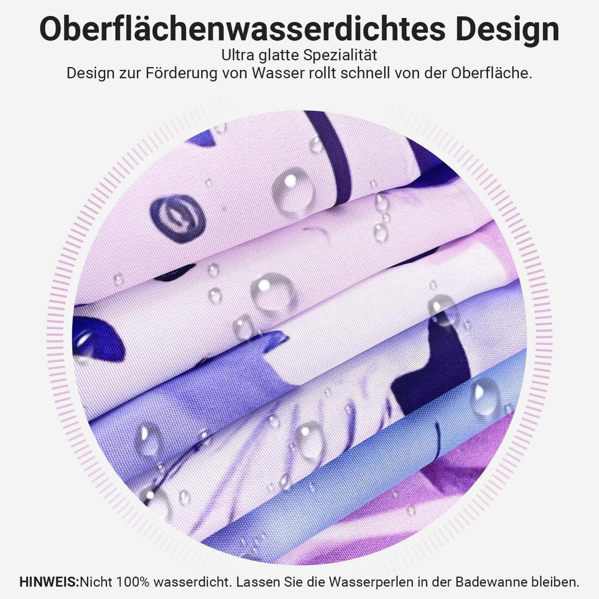DUSCHVORHANG Lila Blume Schmetterling 180 x 200 cm - Multicolor, Textil (180/200cm)