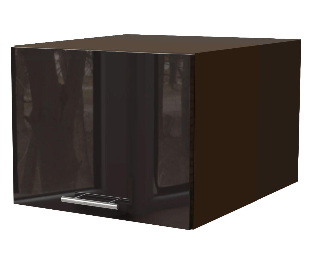 Feldmann-Wohnen Aufsatzschrank Schwarz Hochglanz, Dunkelgrau 45x36x59 cm