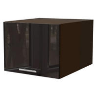 AUFSATZSCHRANK Essen W6B/45 Schwarz Hochglanz / Lava Matt 45 / 59 / 36cm - Schwarz Hochglanz/Dunkelgrau, Holz/Holzwerkstoff (45/36/59cm) - Feldmann-Wohnen