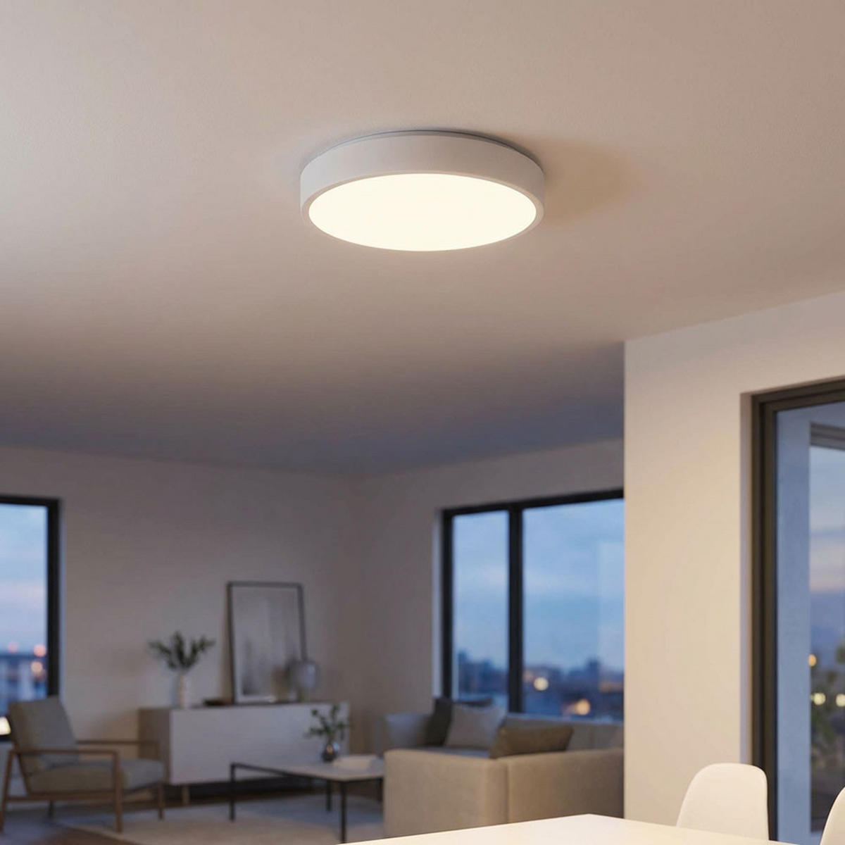 LED DECKENLEUCHTE Metall Weiß matt - Weiß, Metall (37.8/37.8/7cm) - Globo Lighting