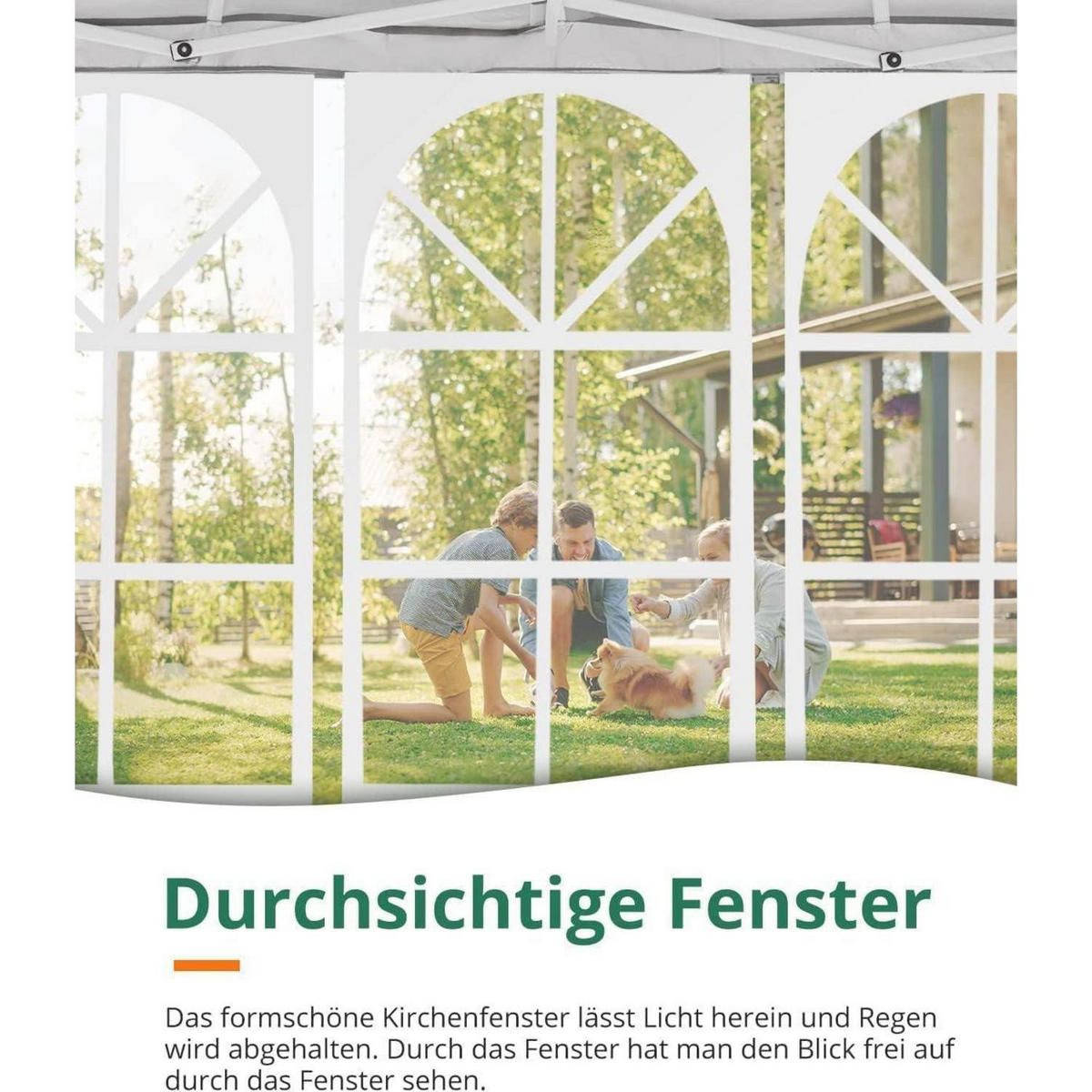 FALTPAVILLON 3 x 3 m Blau mit Seitenwänden - Blau, Textil (294/265/294cm)
