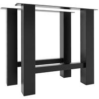 TISCHBEIN eckig 10/80/75 cm Metall schwarz - Schwarz, Metall (10/75/80cm) - CLP
