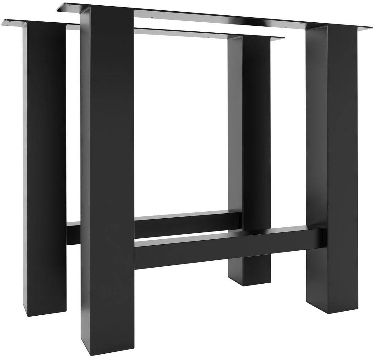 TISCHBEIN eckig 10/80/75 cm Metall schwarz - Schwarz, Metall (10/75/80cm) - CLP