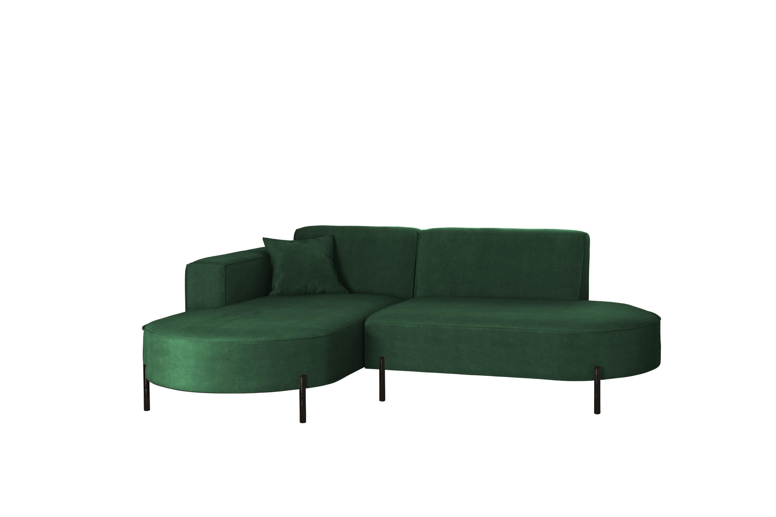 ECKSOFA L-Form Designer Modena Rein Stoff Noel Grün Links - Grün, Holz/Textil (165/236cm) - Kaiser Möbel