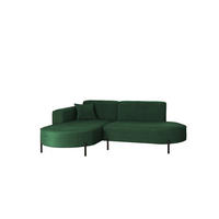 ECKSOFA L-Form Designer Modena Rein Stoff Noel Grün Links - Grün, Holz/Textil (165/236cm) - Kaiser Möbel