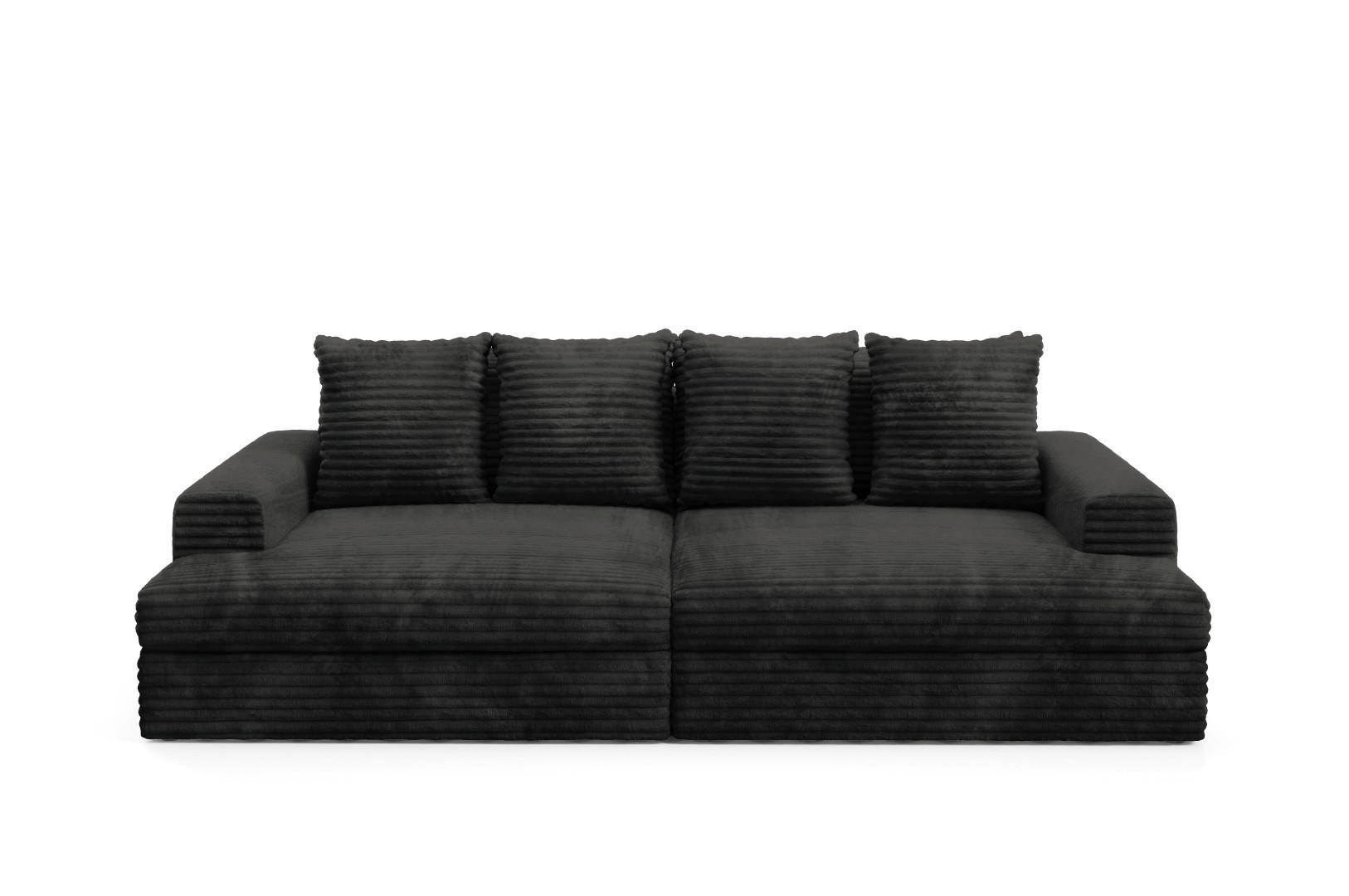 SCHLAFSOFA Premium Extra Komfort Schwarz - Schwarz, Holz/Holzwerkstoff (272/42/167cm) - Furnisell