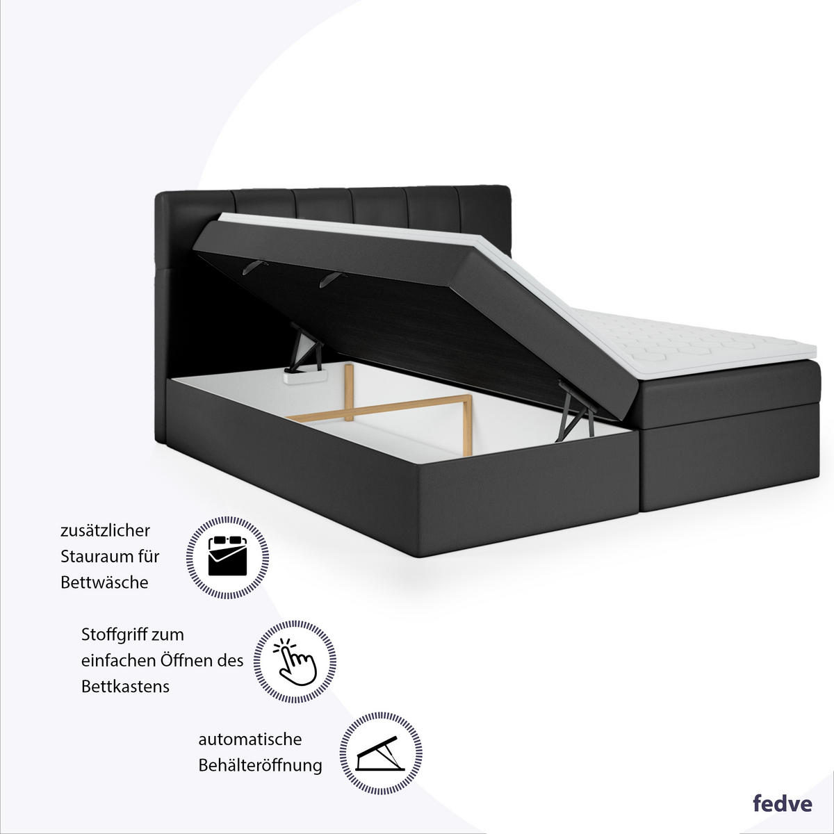 BOXBETT Mokpo 140x200 cm, Schwarz - Robinienfarben, Textil (140/200cm) - Fedve