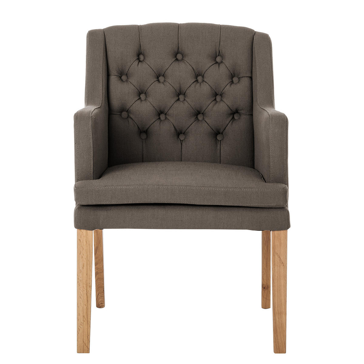 ARMLEHNENSTUHL - Webstoff - Braun, Textil (60/87/67cm) - home24