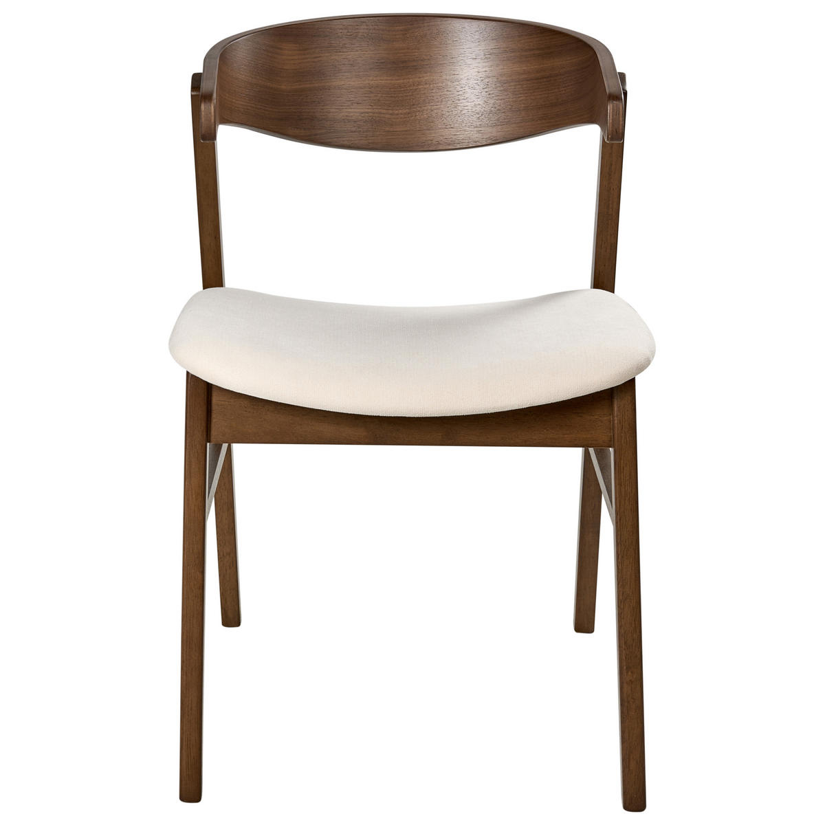 ESSZIMMERSTUHL 2er Set Stoff Braun/Cremeweiß Lilly - Creme/Braun, Holz/Textil (49/73/59cm) - Beliani