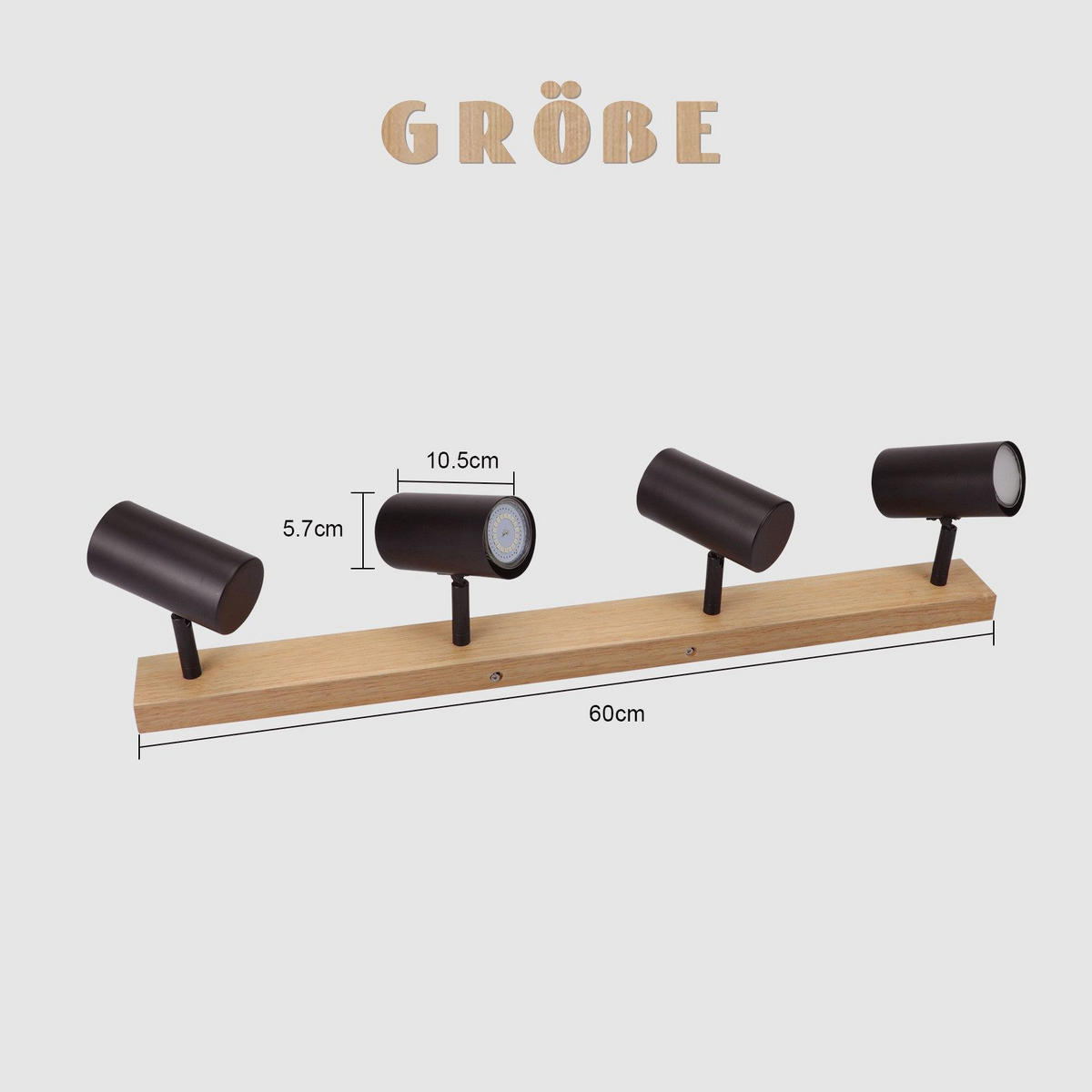 STRAHLER Adenau 4-flammig 60/6/16.5 cm - Schwarz, Metall (60/6/16.5cm) - Nettlife