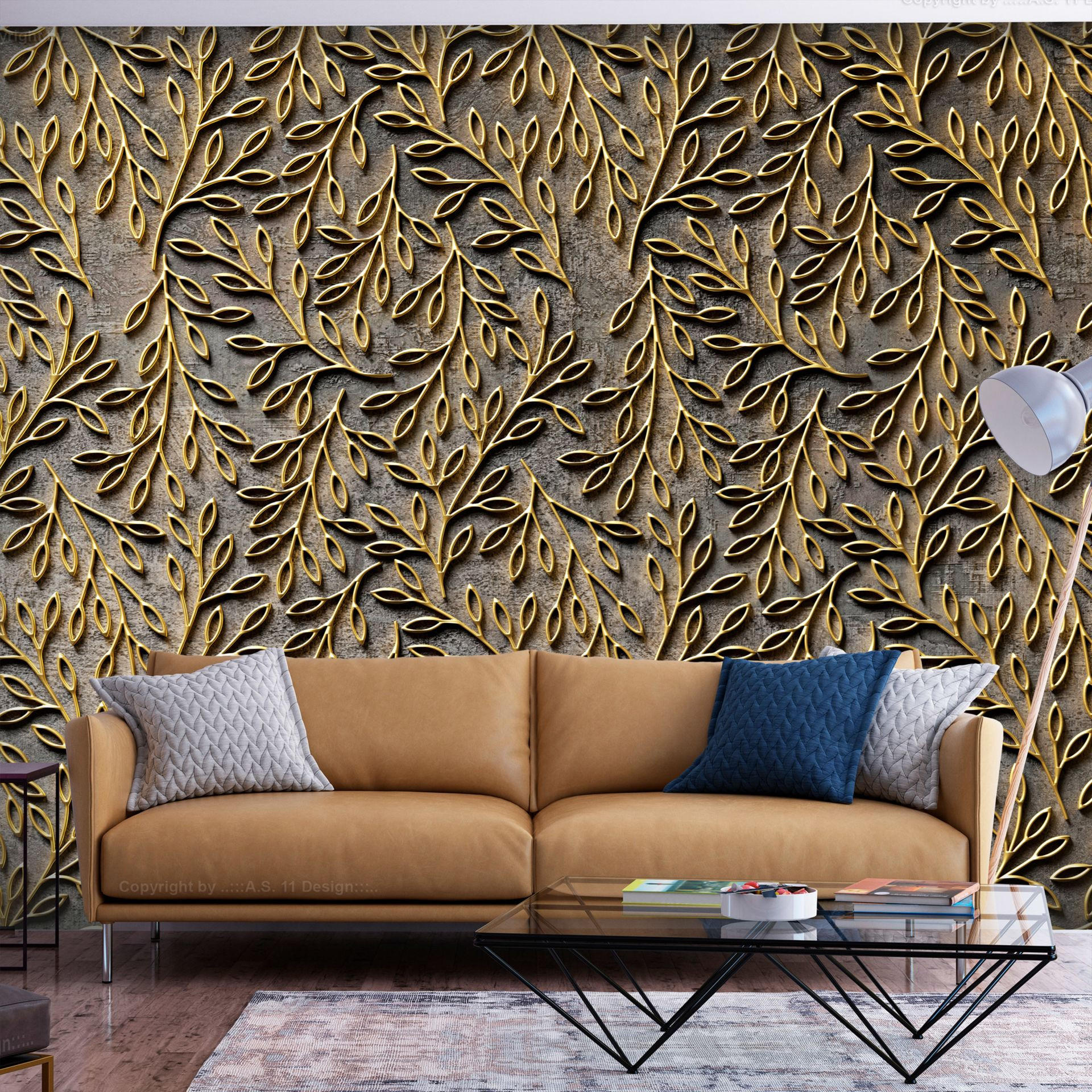 VLIESTAPETE Braun 200/140 cm - Goldfarben/Braun, Textil (200/1cm) - KUNSTLOFT