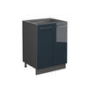 KÜCHENUNTERSCHRANK Fame-Line Dunkelblau Hochglanz 60 cm ohne AP - Anthrazit/Dunkelblau, Holzwerkstoff (60/82/51.6cm) - Vicco