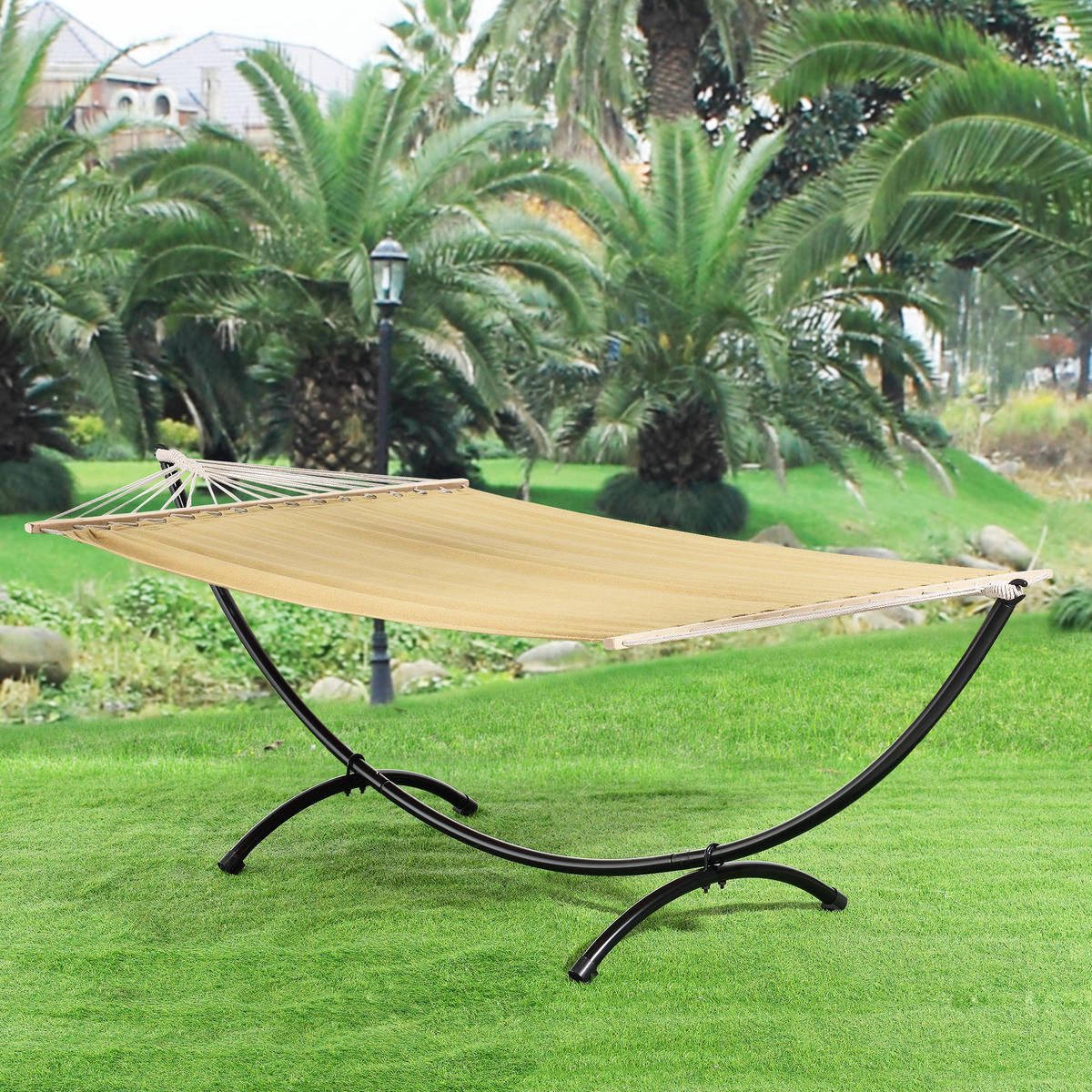 HÄNGEMATTENGESTELL - Schwarz, Metall (90/290/100cm) - casa.pro