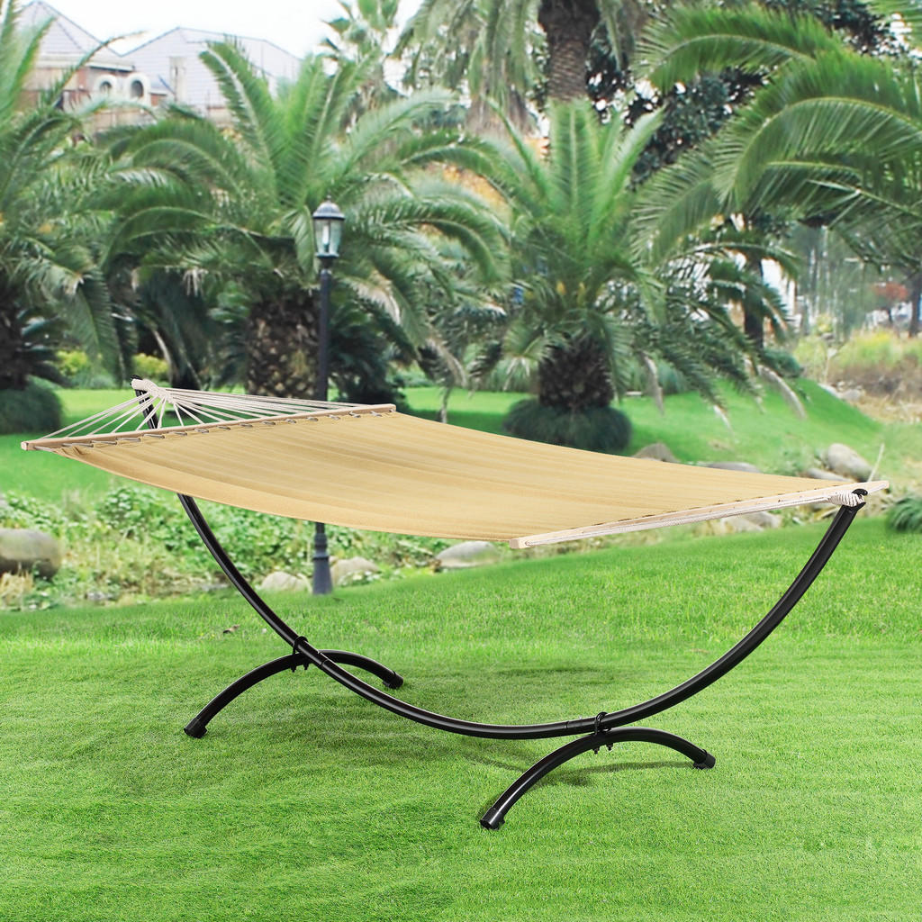 Thumbnail - casa.pro Hängemattengestell, Schwarz, Metall, 290x100x90 cm, Gartenmöbel, Hängematten