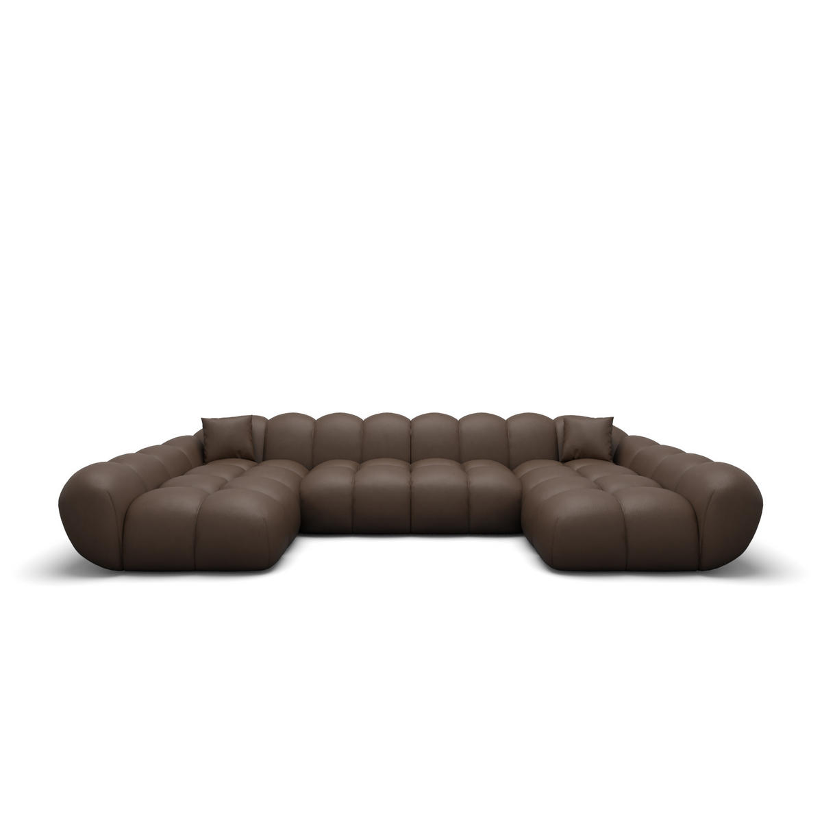 WOHNLANDSCHAFT Liva Dunkelbraun Kunstleder U-Form XXL Studio - Dunkelbraun, Kunststoff (330/70/160cm) - VAROYAL