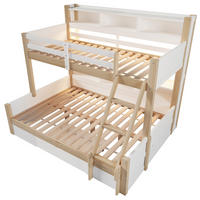 ETAGENBETT Etagenbett mit Schublade Weiß/Natur - Naturfarben, Holz (140/200cm) - ComfortXL