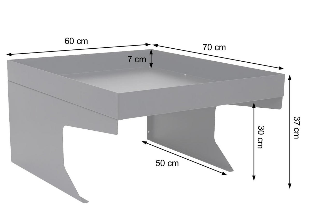 MÄHROBOTER-GARAGE Anthrazit - Anthrazit, Metall (60/37/70cm) - MCW